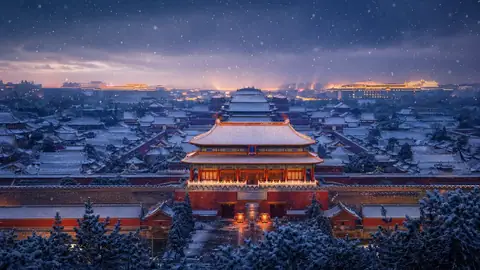 紫禁城雪夜